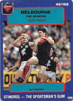 1990 AFL Scanlens Stimorol #46 Sean Wight Front